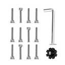 12-Pack Fuel Wheel Center Cap Screws with Adapter Tool for XD Series Replacement Screws 1079L145,1079L170,1079L121,1079L140(Including Spare gaskets)