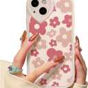 Lovmooful for iPhone 13 Case Cute Flower Floral with Love Lens-Pink Flower