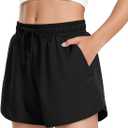 JOCMIC Girls Athletic Shorts with Liner 2 in 1 High Waist Running Short for Basketball Volleyball Tennis (S)