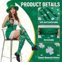 3 x St. Patrick Day Socks and Gloves Set for Women Shamrock Socks Knee High Sock Holiday Socks Party Costume Accessories (Green)