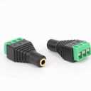 3.5mm 1/8" 3 Pole Female Jack TRS Stereo Audio Video to 3 Screw Terminal Female Headphone Replacement Solderless AUX Balun Converter Adapter 2-Pack