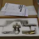 Satin Nickel Front Door Knob Handle, Entry Door Handle and Reversible Handle Knob, Exterior Front Door Handle Only