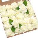 Ling's moment Flowers 25pcs Fake Gardenia Ivory Flowers Artificial Flowers with Stem, Fake Flower for DIY Wedding Decorations Centerpieces Bouquets Boutonnieres（Flores Artificiales para Decoracion）