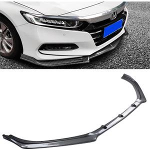 MUCO New Front Bumper Lip Compatible with Honda Accord 2018 2019 2020 2021 10th Gen 4 Door Sedan -Carbon Fiber Look Sport Front Spoiler