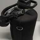 WixByti One Gallon Water Bottle Insulated, Triple Wall Vacuum Cold for 48 Hrs & Leak-proof & Non-BPA, 128oz Large Sports Stainless Steel Water Jug with Paracord Handle Straw Spout Lids & DIY Stickers (Black)