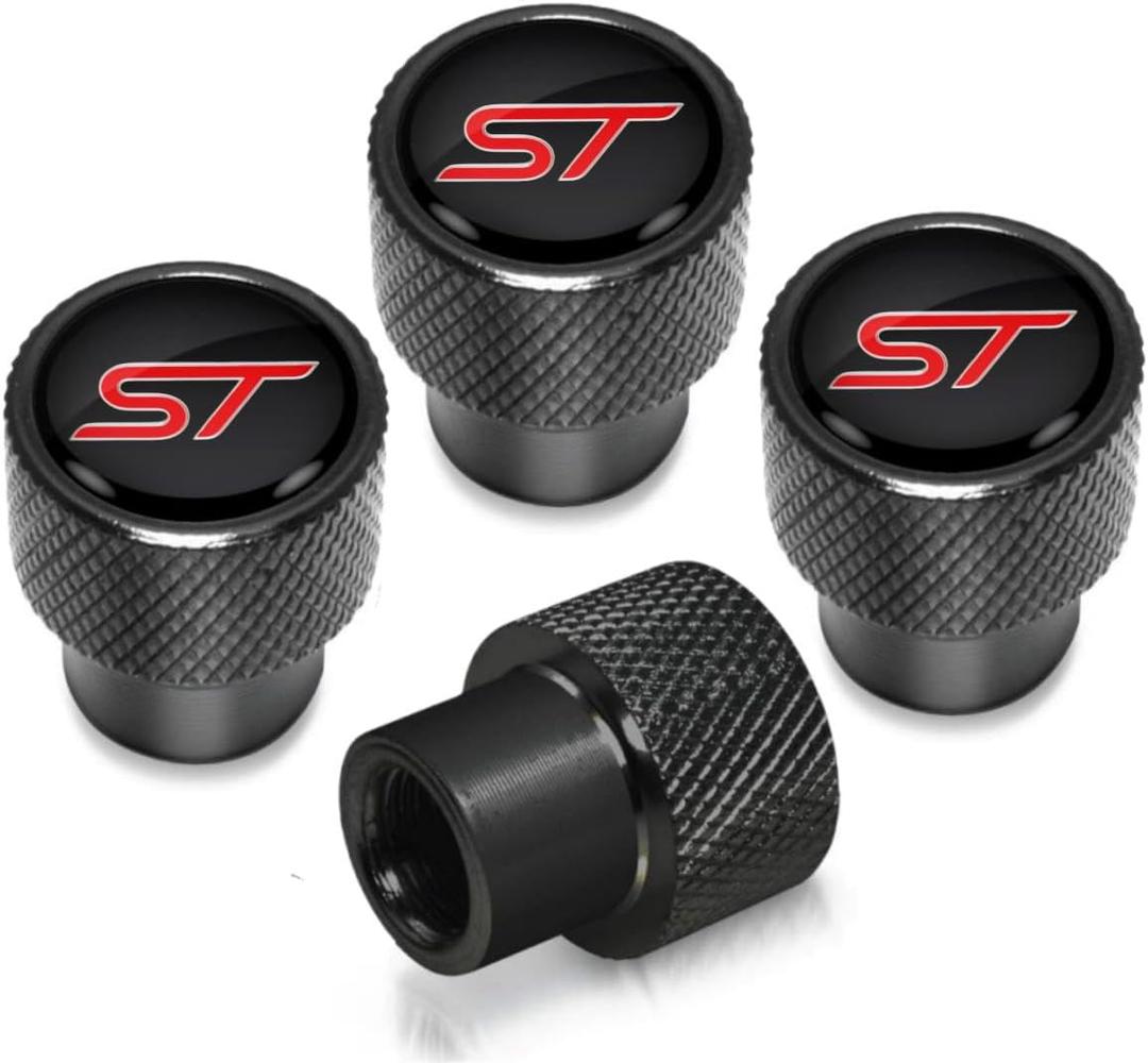 Metal Tire Valve Stem Cap Covers ST Emblem Air Valve Cap Set Dust Proof Leak-Proof Air Cover (ST)