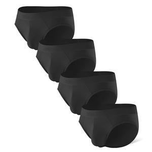 Separatec Mens Underwear Briefs, Cooling Dual Pouch Rayon Made from Bamboo Underwear, Dual Pouch Mens Briefs 4 Pack(S, Black)