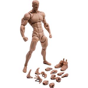 Fremego 1/12 Scale Male Action Figure,6inch Super Flexible Strong Muscular Figure Miniature Figures Body Doll with Interchangeable Hands and Accessories Collection (Yellow Skin)