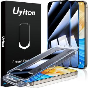 Uyiton for iPhone Privacy Screen Protector UnBreak-Glass, 28Anti-Spy [Easy to Install] [Zero Bubble] Shatterproof Full Coverage Scratch Resistance 9H Private Tempered Glass, 2 Pack (Black)
