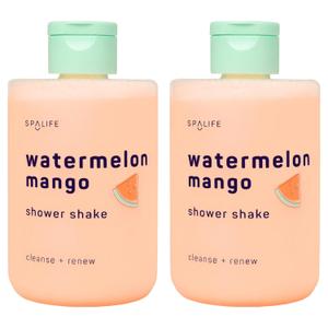 SpaLife Beauty Watermelon Mango Shower Shake 2 Pack  Niacinamide & Macadamia Nut Oil Body Wash, Skin-Soothing Shower Gel  Fruity, Refreshing Scent