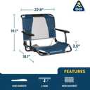 GCI Outdoor Comfort Chair and Stadium Seat, Big comfort stadium chair, armrests