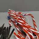 COOLWUFAN 12 Pack Christmas Candy Cane Pathway Markers, 17'' Christmas Outdoor Decorations Pathway Lights with 60 Warm Lights for Indoor and Outdoor Xmas Holiday Party Patio Yard Decor (Red)