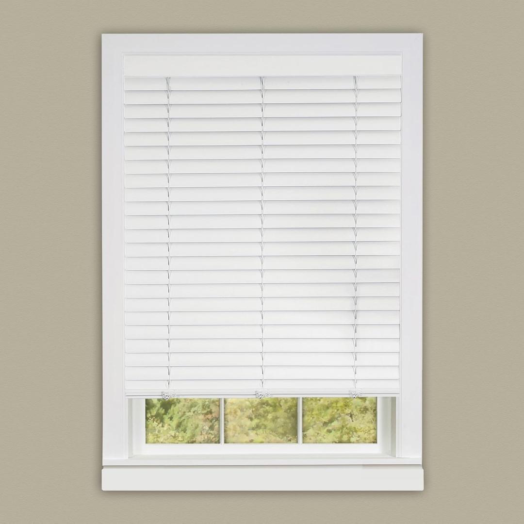 Achim Home Furnishing Cordless GII Luna 2" Slat White Venetian Window Blinds 32" W x 64" L
