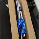 Tall Beach Chairs for Adults, 17" High Backpack Beach Chair with Wooden Armrests, 5 Positions Reclining Heavy Duty Chair with Large Cooler Pouch, Support to 350LBS Striped Blue&Green,1pack