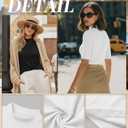 Ficerd 2 Pack Women's Mock Turtleneck T Shirts, Half Sleeve Business Casual Tunic Tops Slim Fit Summer Basic Dressy Tee Shirt