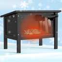 Weatherproof Outdoor Cat House, Feral Cat Shelter, 100% Insulated Foam, Solid Wood, Large Size for Multiple Cats, 24.8" L x 16.1" W x 18.9" H