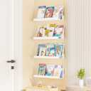 Upsimples Acrylic Shelves for Wall Decor, 15" Display Shelf Perfume Organizer for Bathroom, Bedroom, Living Room, Floating Bookshelves for Kids, White, 4 Pack | for Kids, Display Shelf, Organizer, for Bathroom, Bedroom, Living Room Decor, 4D x 15W x 2H in