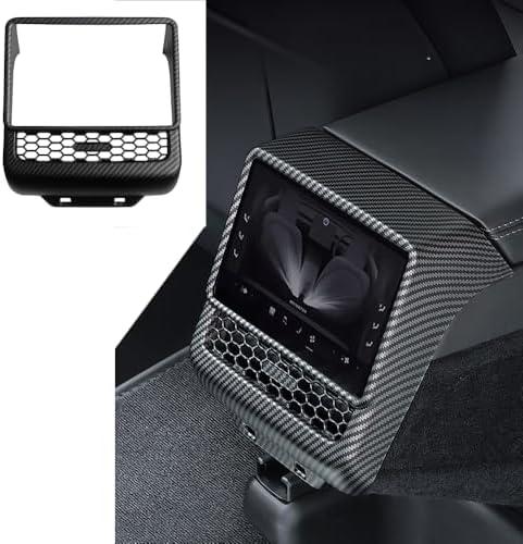 StarYtbl Rear Air Condition Vent Cover for 2024-2026 Model 3 Highland & 2025 2026 Model Y Juniper Rear Center Console Air Condition Vent Cover Trim, AC Vent Cover (Matte Carbon Fiber Pattern)