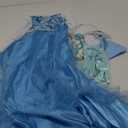 Blue Princess Costumes for Little Girls Dress Up Birthday Party with Accessories (8-9 Years)