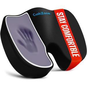 Seat Cushion, Office Chair Cushions, Car Seat Cushion, Non-Slip Sciatica & Back Coccyx Tailbone Pain Relief Chair Pad, Memory Foam Pillow for Computer Desk, Wheelchair, Driving(Black)