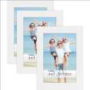 Icona Bay 5x7 Picture Frames (White, 3 Pack), Sturdy Wood Composite Photo Frames 5 x 7, Sleek Design, Table Top or Wall Mount, Exclusives Collection