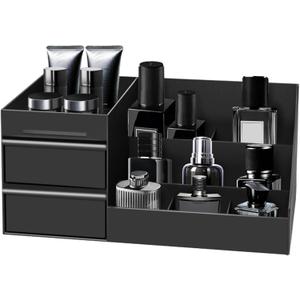 Cologne Organizer for Men, Black Cologne Stand, Organizador de Perfumes Gifts for Valentine's Day, Layer Mens Cologne Organizer for Bathroom, Mens Dresser Top Organizer for Bedroom
