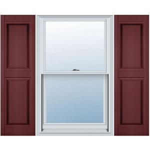 Builders Edge 14.5 in. W x 49 in. H TailorMade Vinyl 2 Equal Panels, Raised Panel Shutters Pair in Wineberry  BEP2140049078 