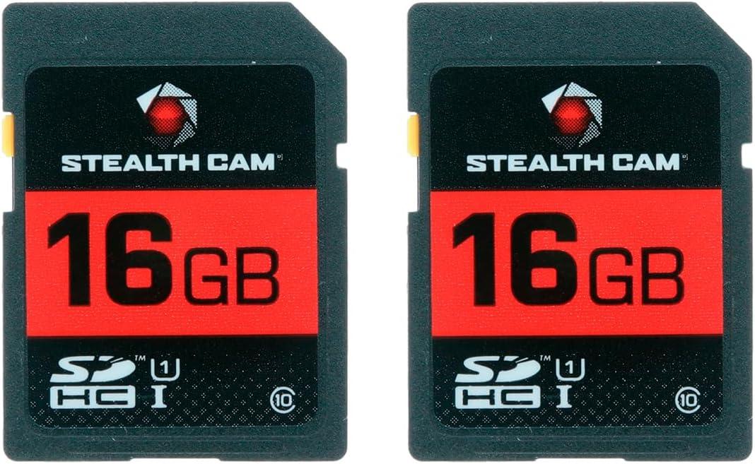 STEALTH CAM SD Card - High-Speed Data Transferring Storage Game Trail Hunting Scouting Photo Video Recording Cameras, 16GB SD Card (2 Pack)