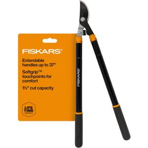 Fiskars Loppers for Tree Trimming, Heavy Duty, with Extendable Handle (24.5"-37" Range), Sharp Bypass Steel Blade Tree Branch Cutter up to 1.5-Inch Diameter Cut Capacity