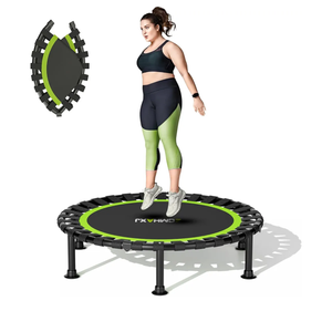 Foldable Mini Trampoline, 40"/48" Rebounder Trampoline for Adults & Kids, 440lbs Capacity Indoor Fitness Workout Exercise Equipment, Green