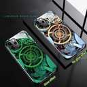 Compatible iPhone 13 Pro Max Case Colorful Glowing Tempered Glass Back Cover Bumper Shockprooffor Cool Women and Trendy Menfor iPhone Luminous Case forCall Music FlashSend Tempered Film (Gear)