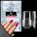 UNA GELLA Medium Square Nail Tips: 216pcs Square Press on Nails Pre-shape Clear Nails Tips for Full Cover Acrylic French False Nails For Nail Extension, Home DIY Nail Salon 12 Sizes False Tips