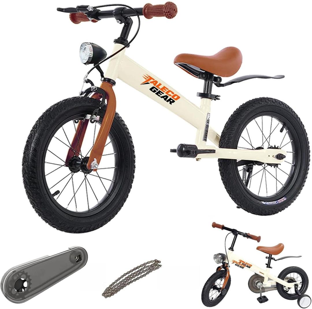 2 in 1 Balance Bike to Kids Bike with Training Wheels, 12 /14inch