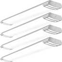 ANTLUX 4FT LED Flush Mount Puff Lights, 40W 4500LM Linear Light, 5000K Daylight White, 4 Foot Integrated LED Wraparound Ceiling Lighting Fixtures for Kitchen Laundry, Fluorescent Replacement, 4 Pack (4FT-40W)