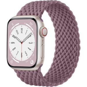Zedoli Braided Solo Loop Bands for Apple Watch Band 38mm 40mm 41mm 42mm 44mm 45mm 46mm 49mm Women Men, Stretchy Nylon Sport Elastic Wristband Strap for iWatch Series 11 10 9 8 7 6 5 4 3 2 1 SE Ultra (Smoke Violet)