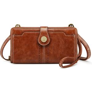 S-ZONE Vegan Leather Crossbody Bags for Women Small Cell Phone Purse RFID Blocking Clutch Purses with 2 Straps (Dark Brown) S-ZONE Vegan Leather Crossbody Bags for Women Small Cell Phone Purse RFID Blocking Clutch Purses with 2 Straps (Dark Brown)
