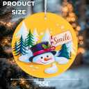 2 x 'Smile' Snowman Ornament for Christmas & Thanksgiving Ornaments, Cheerful Holiday Tree Decoration, Fun & Silly Acrylic Keepsake Gift for Kids, Family, Friends.