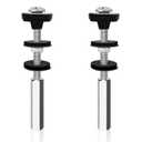 Universal Toilet Tank to Bowl Bolts Kit, Heavy Duty Toilet Bolts, Waterproof Stainless and Rubber Washers Gaskets with Extra Long Nut Screw for Fastening (Silver) (2, Long)