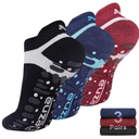 Muezna Non Slip Yoga Socks for Women, Anti-Skid Pilates, Barre, Hospital Socks with Grips, Size 5-10