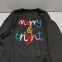 LEMAFER Women 2026 Merry Christmas Round Neck Sequin Letters Sweater Casual Solid Slogan Long Sleeve Pullover Sweatshirt Tops (X-Large)