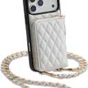 LAMEEKU for iPhone 17 Pro Max Case Wallet with Wrist Strap, RFID Blocking Crossbody Phone Cover for Women 6.9" Gray