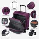Underseater Carry-On Luggage Airline Approved with Spinner Wheels, 16 Inch Luggage with TSA Lock, Overnight Rolling Softside Suitcases for Women,Purple