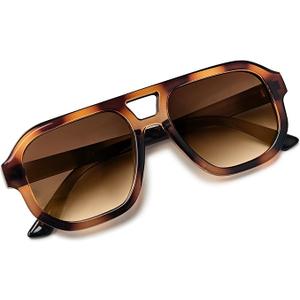 livho Trendy Polarized Square Aviator Sunglasses Women Men Square Eyewear Frame, Retro Sun Glasses for Women Men 2025 Shades