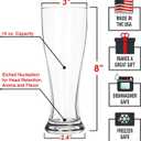 DU VINO USA Made Nucleated Pilsner Glasses- Etched Beer Glass for Better Head Retention, Aroma and Flavor - 16 oz Craft Beer Glasses for Beer Drinking Bliss - 4 Pack