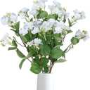IPOPU Light Blue Forsythia Artificial Flowers for Decoration 6pcs Fake Winter Jasmine Plant Silk Flowers for Wedding Table Centerpiece Garden Living Room Home Decor(Light Blue)