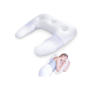 SAHEYER Side Sleeper Pillows for Adults, U Shaped Body Pillow for Pain Relief, Orthopedic Memory Foam Shoulder Pillow for Side,Stomach, Back, Arm with Removable Washable Cover (Upgraded Version),White