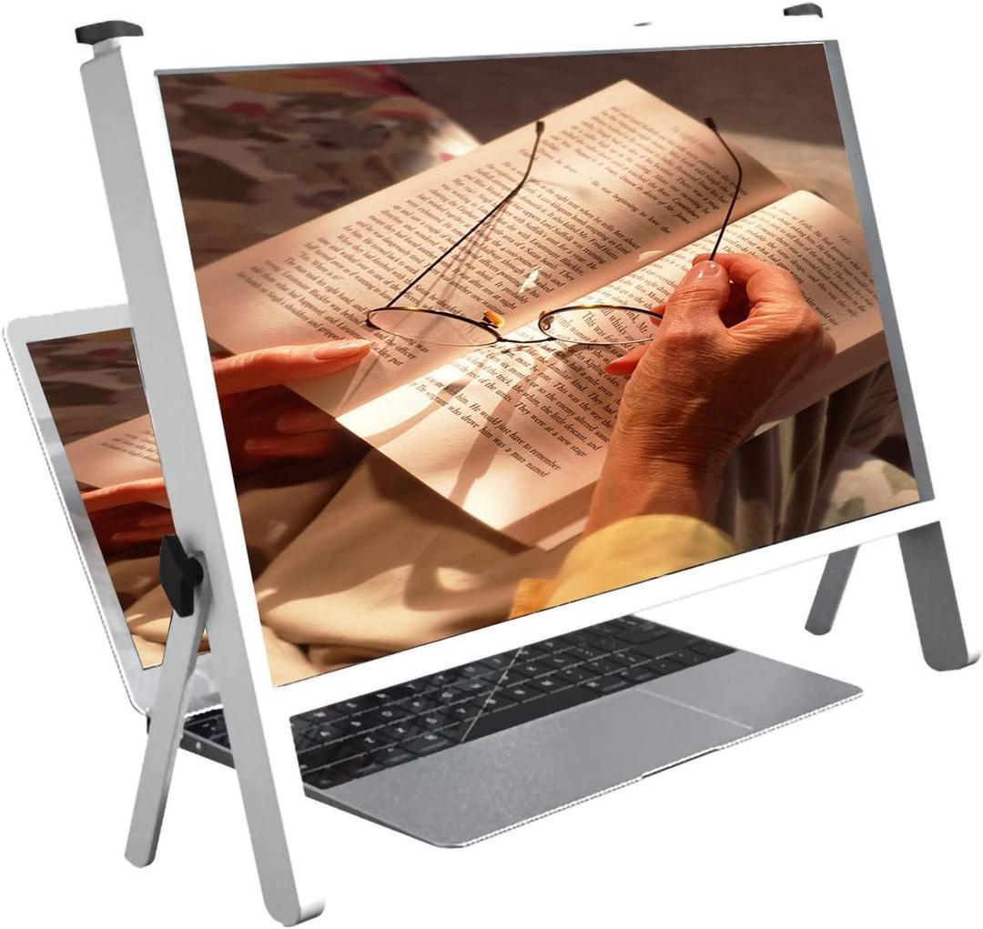 DEVINK Laptop Magnifying Glass, 21 Inch Magnifying Glass for Laptop Monitor, 4x Magnification Relieves Eyes, Laptop Magnifying Glass for Reading Emails or TV and Games