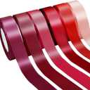 150 Yards Red Satin Ribbon 1-1/2 Inch 6 Rolls Assortment Ribbons for Crafts Gift Wrapping Flower Bouquet Wedding Invitations Birthday Party Festival Decoration Hair Bows