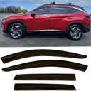 Tape-On Window Visors Rain Guards for 2022-2025 Hyundai Tucson SEL Value Limited Sport Ultimate SE Accessories,Side Vent Deflectors Smoke Tinted Sun Shade 2022 2023 2024 2025,4-Pieces Set 94185