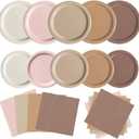 Oigco 150 PCS Brown Paper Plates Boho Baby Shower Decorations Gradient Brown Plates and Napkins for Birthday Wedding Boho Baby Shower Bridal Shower Party Supplies, Serves 50